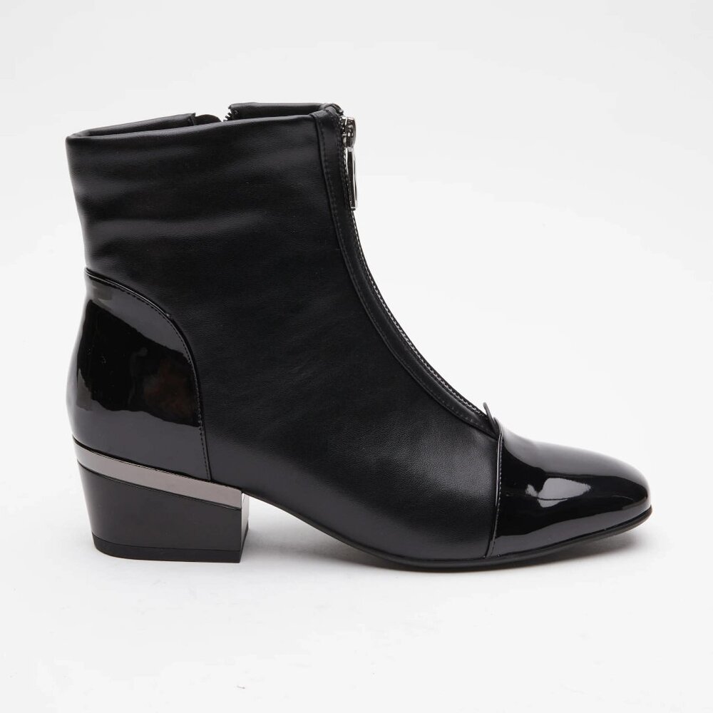 Azura Italian Mozza-B Boot | Black Patent Cap Toe | Go-Go Style | EU 37 / NIB - Picture 4 of 6